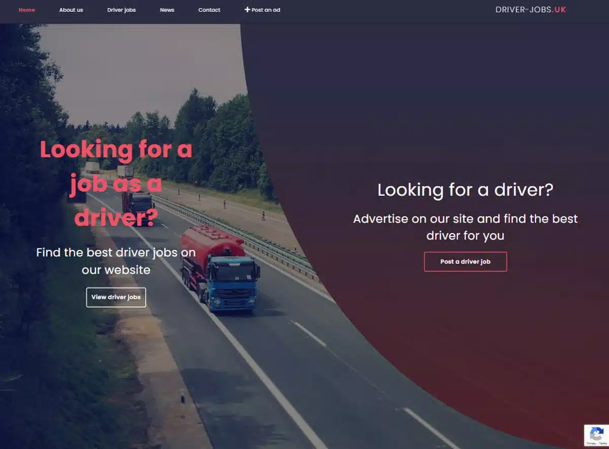 Weboldal készítés - driver-jobs.uk - 2