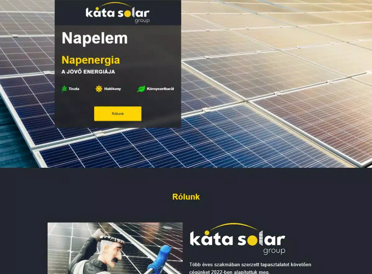 Weboldal készítés - katasolargroup.hu - 2