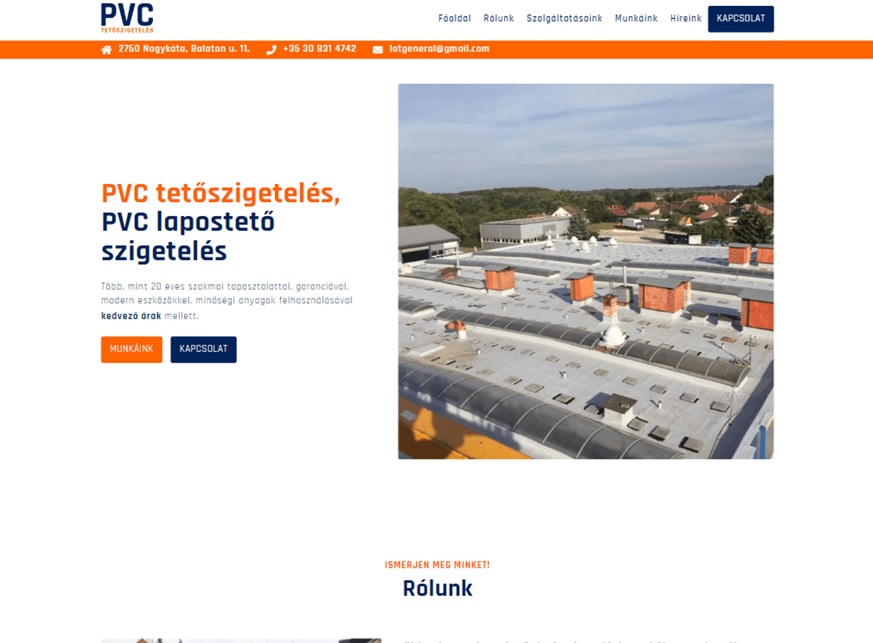 Weboldal készítés - pvc-tetoszigeteles.hu - 1