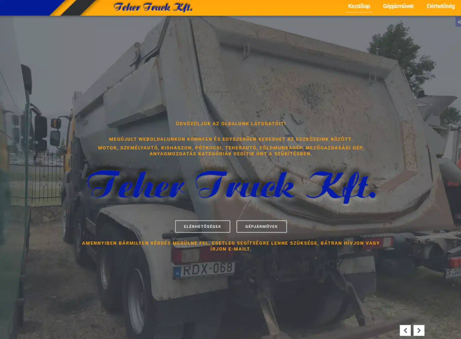 Weboldal készítés - tehertruck.hu - 2